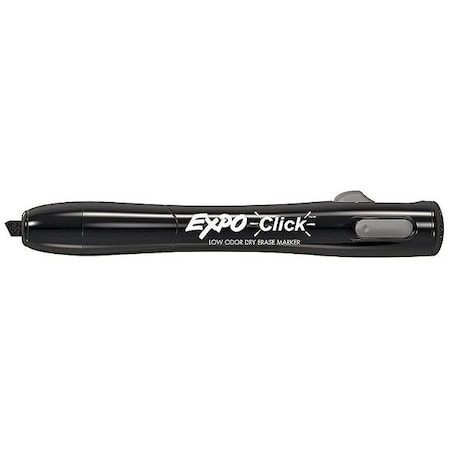 Expo Retractable, Low Odor Dry Erase Marker, Chisel Tip Black PK12 1741920