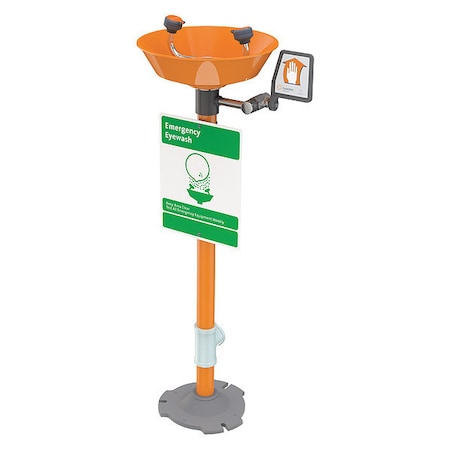 Guardian Equipment Plumbed Eyewash, Floor Mount, Plumbed, 38 in H., 16 in W G1825P