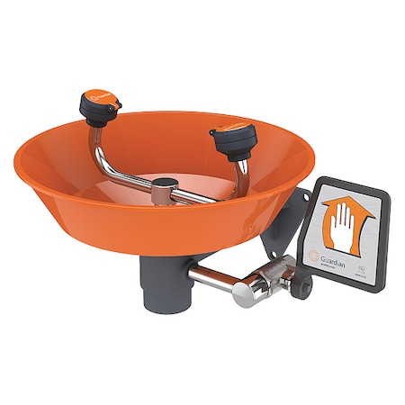 Guardian Equipment Plumbed Eyewash, Wall Mount, Plumbed, 7 in H., 15 2/3 in W G1814P