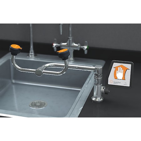 Guardian Equipment Plumbed Eyewash, Counter Mount, Plumbed, 8 1/4 in H., 17 5/12 in W G1806