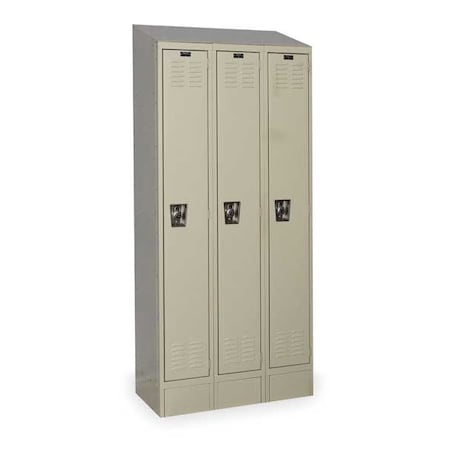 Hallowell Wardrobe Locker, 36 in W, 12 in D, 78 in H, (1) Tier, (3) Wide, Tan URB3228-1ASB-PT