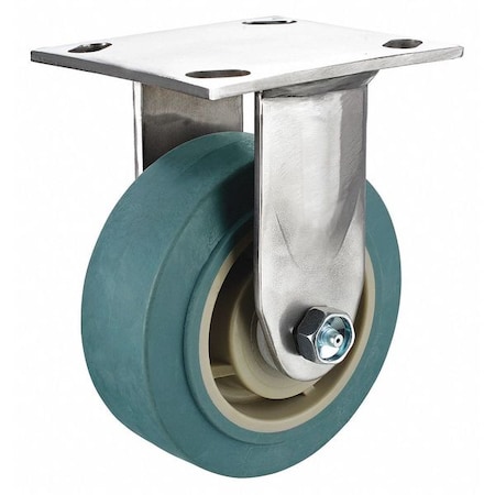 Zoro Select Rigid Plate Caster, TPR, 4 in., 350 lb. P21RX-RP040D-14-AM