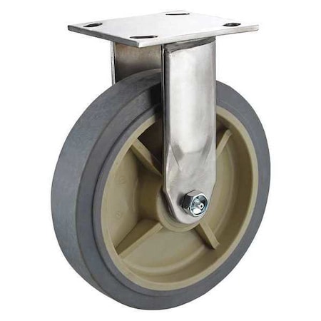 Zoro Select Rigid Plate Caster, TPR, 6 in., 600 lb. P21RX-RP060D-14-AM