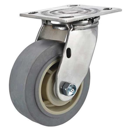 Zoro Select Swivel Plate Caster, 600 lb., Delrin P21SX-RP060D-14-AM