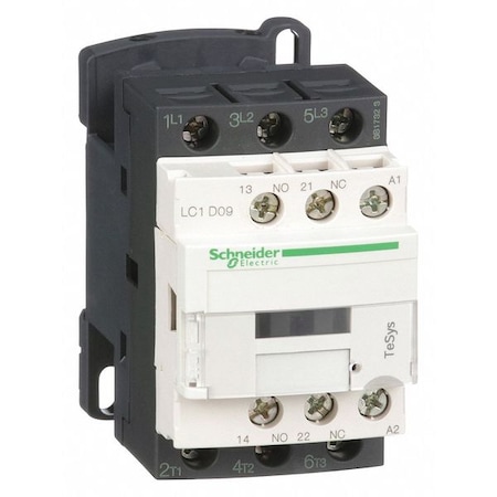 Square D IEC Magnetic Contactor, 1NC/1NO, 480V AC, 3 P, Non-Reversing, Screw Clamp LC1D09T7
