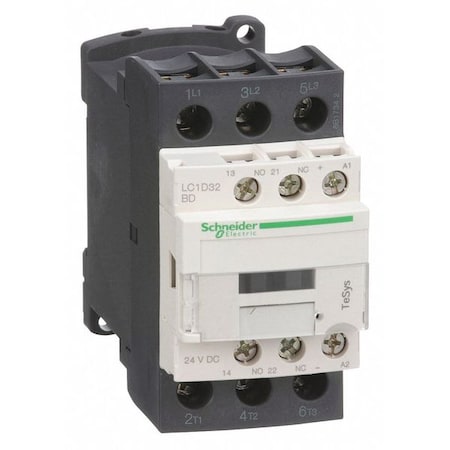 Square D IEC Magnetic Contactor, 1NC/1NO, 24V DC, 3 P, Non-Reversing, Screw Clamp LC1D32BD
