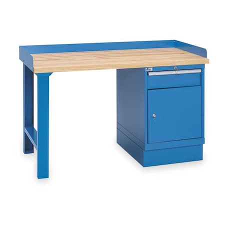 Lista Workbenches, Butcher Block, 72" W, 35-1/4" Height, 1000 lb., Pedestal/Straight XSWB32-72BT/BB