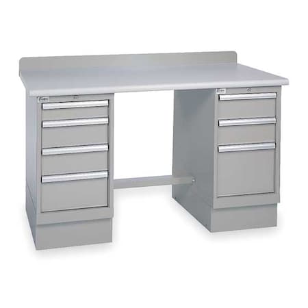 Lista Workbenches, Laminate, 72" W, 35-1/4" Height, 1000 lb., Pedestal XSTB43-72PT/LG