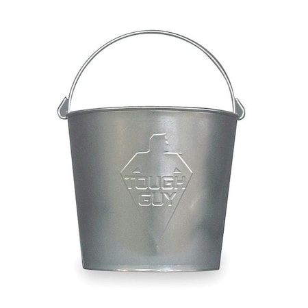 Zoro Select 3 gal Round Bucket, 10 1/4 in H, 11 1/4 in Dia, Silver, Galvanized Steel 2MPE7