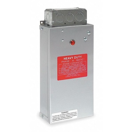 Phase-A-Matic Phase Converter, Static, 208-243 V AC, 208-243 V AC, 30 A, 15.2 A PAM-600HD