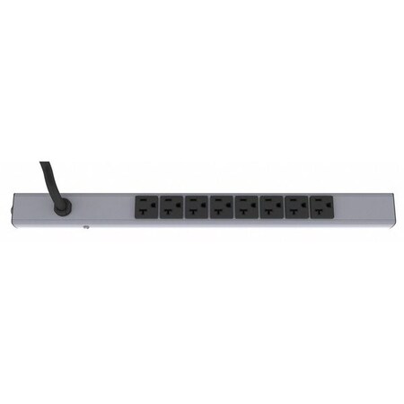 Power First Outlet Strip, 8 Outlet(s) NEMA 5-20R, NEMA 5-20P, 6 ft., Gray 2MV40
