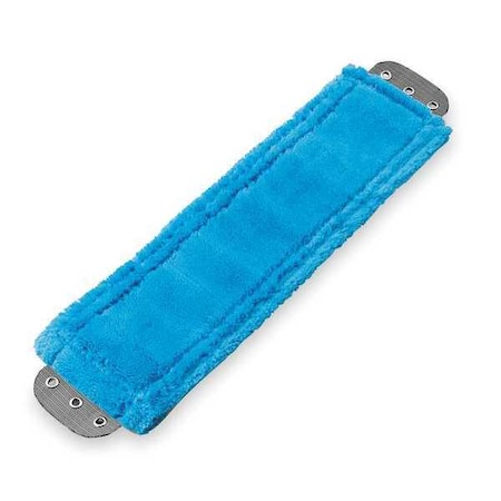 Unger 16 in L Flat Mop Pad, 16 oz Dry Wt, Clamp On Connection, Cut-End, Blue, Microfiber, MM40B MM40B
