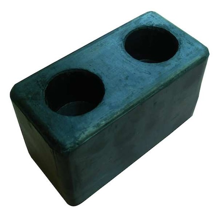Zoro Select Dock Bumper, 6x3-1/8x3-1/2 In., Rubber, PK2 2MYR6