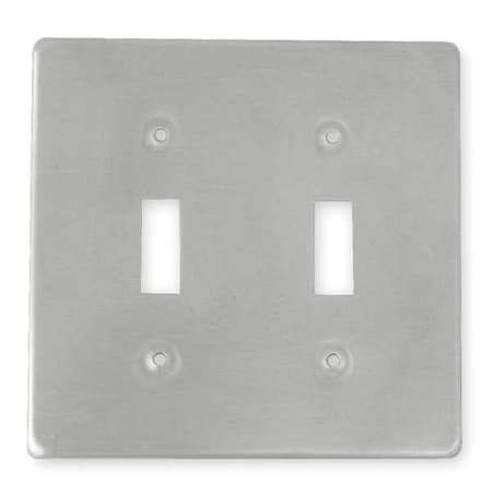 Hubbell Killark Weatherproof Cover, Switch Box Type, 2 Gang, Aluminum, Toggle Switch Cover Type 2FT