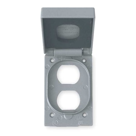 Hubbell Killark Weatherproof Cover, 1 Gang, Aluminum, Duplex Receptacle Cover Type FCLA