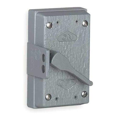 Hubbell Killark Weatherproof Cover, Switch Box Type, 1 Gang, Aluminum, Square Toggle Switch Cover Type FZ8647