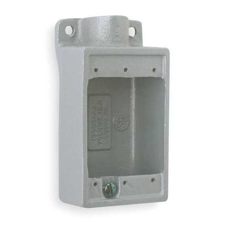 Hubbell Killark Weatherproof Electrical Box, 18 cu in, FS Box Type, 1 Gang, Malleable Iron, Rectangular Shape FS-2M