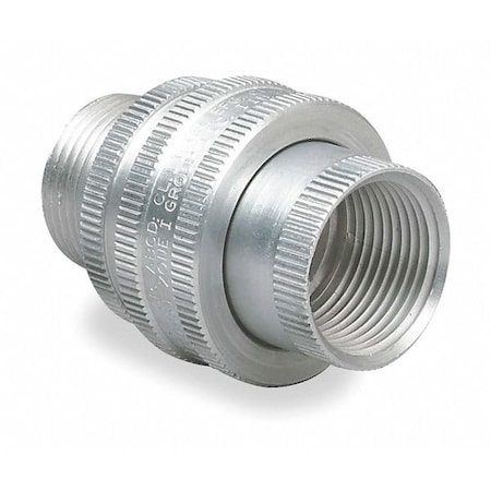 Hubbell Killark Straight Union - Conduit to Box Union, 3/4 in, Threaded, Natural, Silver GUM-2
