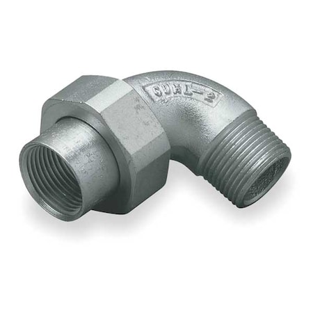 Hubbell Killark IMC Union, 1/2 in, Threaded, Steel, Plain, Gray GUML-1MWW