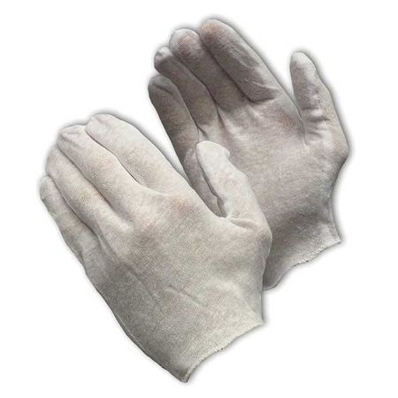 Pip Reversible Inspection Gloves, Cotton, 8-1/2" Length, Light, White, Size Women's , 12 PK 97-501H