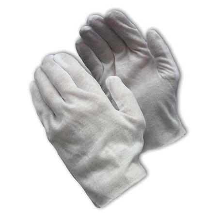Pip Inspection Gloves, Cotton, 8-1/2" Length, Light, White, Size Men's Jumbo , 12 PK 97-500J
