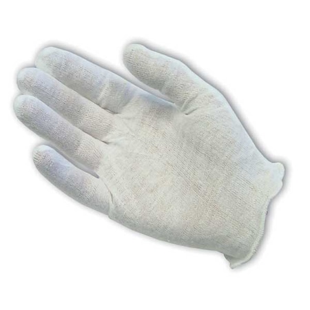Pip Reversible Inspection Gloves, Cotton, 8-2/3" Length, Medium, White, Size Men's , 12 PK 97-520H