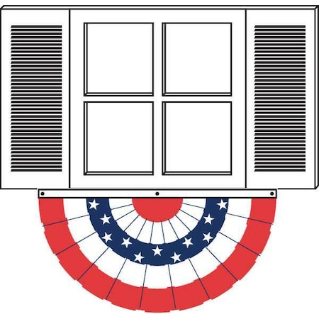 Annin Flagmakers 3 ft X 6 ft Pre-pleated Fan Bunting Decoration w/Stars Fade resistant Nyl-Glo fabric 483250