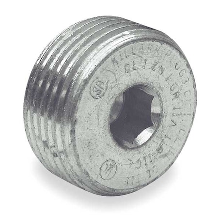 Hubbell Killark Haz Loc Plug, 1 in, Threaded, Steel, PVC Coated, Gray PLUG-3