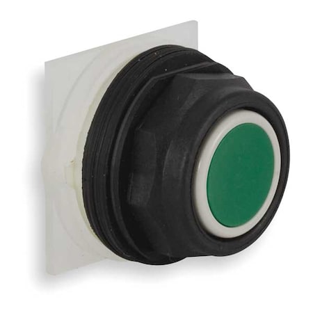 Schneider Electric Push Button Operator, Flush, Momentary Action, Not Applicable Release, Non-Illuminated, Green 9001SKR1G