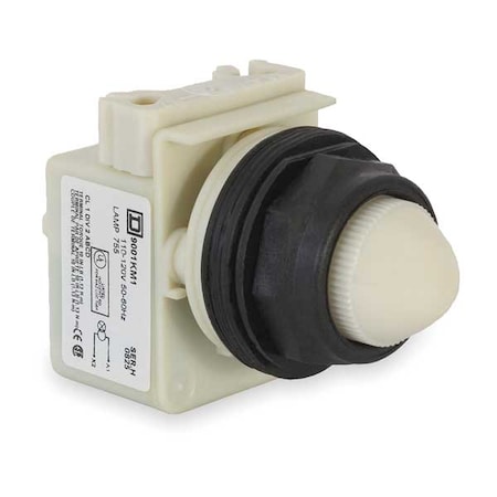 Schneider Electric Pilot Light, 30mm, Plastic, White, 120VAC 9001SKP1W9