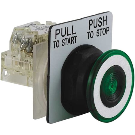 Schneider Electric Non-Illuminated Push Button, 30 mm, 1NO/1NC, Green 9001SKR9GH13