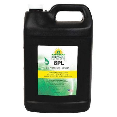 Renewable Lubricants Lubricant, 1 gal., Jug, Vegetable Oil, Yellow 80003