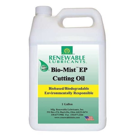 Renewable Lubricants Cutting Oil, 1 gal, Bottle 86733