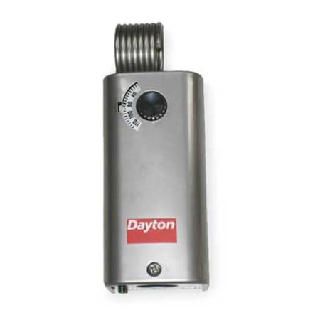 Dayton Line Volt Mechanical Tstat, Open/Close on Rise, 30 Degrees to 110 Degrees F, SPDT, 120 to 270V AC 2NNR9