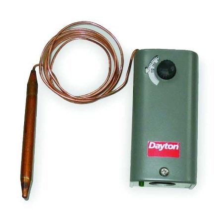 Dayton Line Volt Mechanical Tstat, Close on Rise, 30 Degrees to 90 Degrees F, SPST, 120V/240V/277V AC 2NNR5