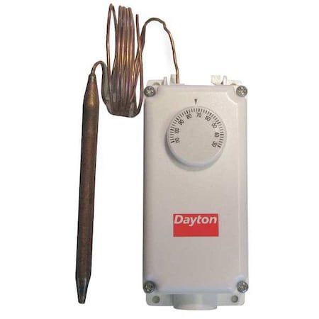 Dayton Line Volt Mechanical Tstat, Open/Close on Rise, 0 Degrees to 120 Degrees F, SPDT, 120V/240V/277V AC 2NNR6