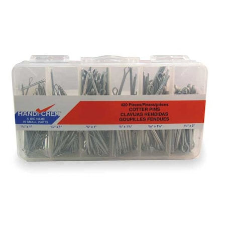 Itw Bee Leitzke Cotter Pin Asst, Carbon Steel, Zinc, 420 PC WWG-DISP-CP420