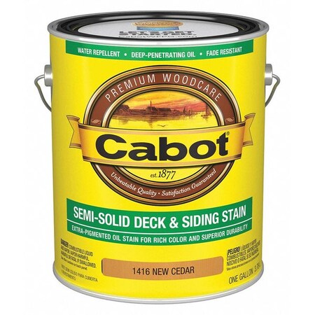 Cabot 140.0001416.007 $46.99 Semi Solid DeckStainNew Cedar, Flat, 1gal
