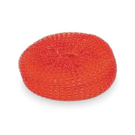 TOUGH GUY Scrubber, 4"L, 4"W, Plastic Mesh, Red, PK4 2NTJ1