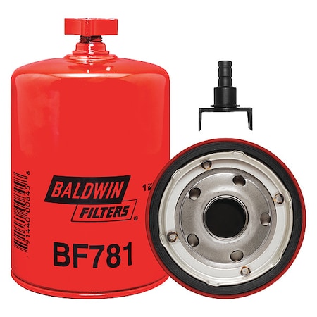 BALDWIN FILTERS Fuel Filter, 6-1/8 x 3-11/16 x 6-1/8 In BF781