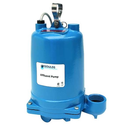 GOULDS WATER TECHNOLOGY Submersible Effluent Pump, 1/2hp, 14.5A WE0511HH