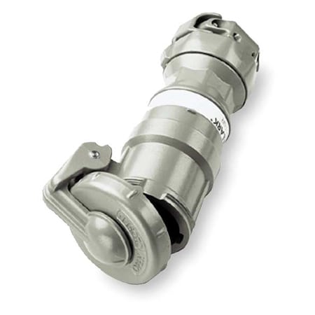Hubbell-Wiegmann Pin & Sleeve Connector, 60 A, 600V AC/250V DC, Three Phase, 4 Pole, Style 2 Grounding, Gray, NEMA 4X VPR6465