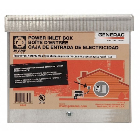 Generac 30A ALU PWR Inlet Box 6343