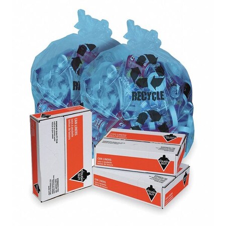 Tough Guy 20 to 30 gal. Trash Bags, Extra Heavy, 1.20 mil, Blue, 100 PK 2NYE9