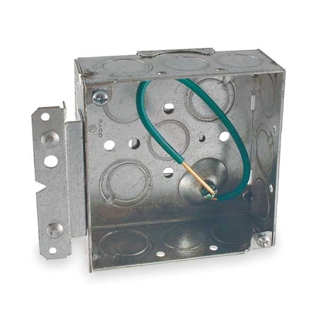 Raco Electrical Box, 21 cu in, Square Box Type, 2 Gangs, Galvanized Steel, Square Shape 189H