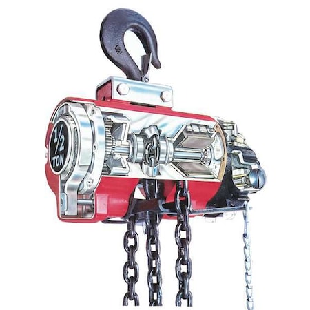 Aro Air Chain Hoist, 1100 lb. Cap., 10 ft. Lft 7756E-1C10-C6S