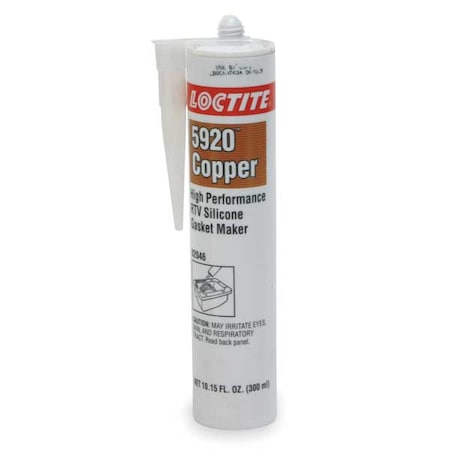 Loctite Oil-Resistant, Noncorrosive RTV Gasket Maker, 300 mL, Copper, Temp Range -65 to 700 Degrees F 235479
