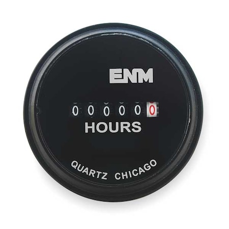 Enm Hour Meter, Electrical, 2.31 in, Round T50A5279