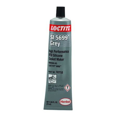 Loctite Oil and Water-Resistant, Noncorrosive RTV Gasket Maker, 70 mL, Gray, Temp Range -75 to 625 Degrees F 135275