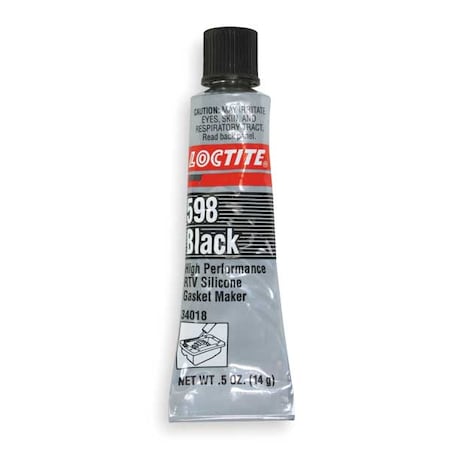 Loctite Oil-Resistant RTV Gasket Maker, 0.5 mL, Black, Temp Range -75 to 625 Degrees F 274809